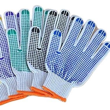 China Hands Protection For Working Sunnyhope Factory Price Anti Slip Cotton Knitted PVC Dotted Work Safety Gloves for sale