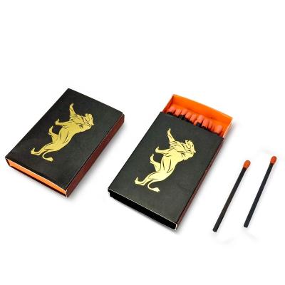 China Household 2 Inch Safety Box Custom Matches Logo Size Black Black Matches In Small Square Custom Match Box Candle Matches for sale