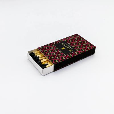 China Hot custom oem match box printing foil or cmyk printing designed wooden matchbox safety match with logo for sale