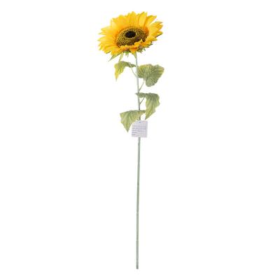 China Decorative Simple Artificial Flower Silk Bulk Sunflower For Wedding Decor for sale