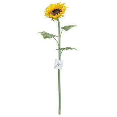 China Various Designs Long Stem Large Flower Heads High Quality Silk Cloth Artificial Decorative Sunflower for sale