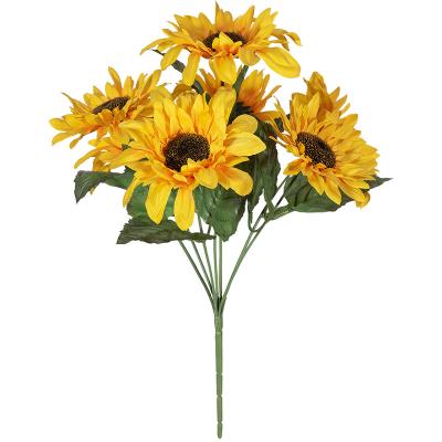 China Fake Sunflowers Silk Artificial Bouquet Flower Bouquet Sunflowers Wedding Decor Party Table Gravesites Floral Arrangements Home Decor for sale