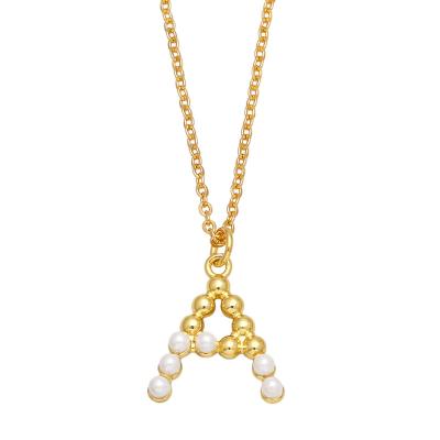 China 2022 Fashion Friendship Love Women Monogram Gold Letter Bead Necklace for sale