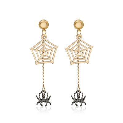 China New Personalized Dark Gothic Halloween Cobweb Halloween Earrings Witch Earrings for sale