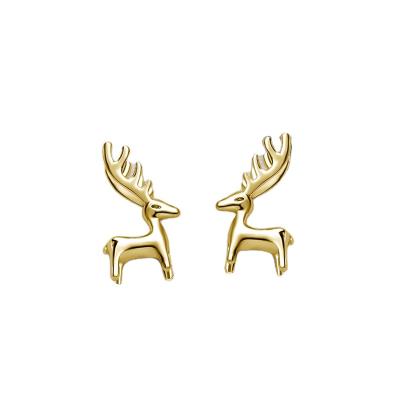 China 2022 FASHIONABLE Elk Trendy Products Christmas Silver Gold Rose Gold Plating Brass Stud Earrings For Women And Girls for sale