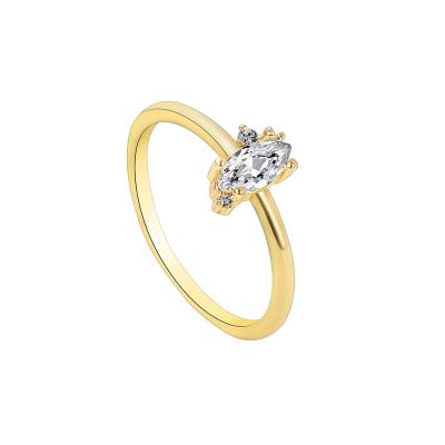 China 18k Gold Plated Ladies TRENDY Ring Set With Geometric Wedding Ring Fashion Jewelry Zircon Simple Soft Personality Ring for sale