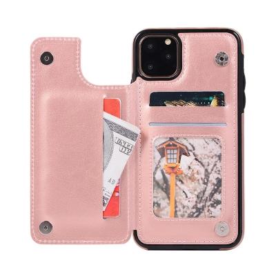 China ODM Flip Cover de cuero de iPhone11 Flip Card Holder Pink en venta