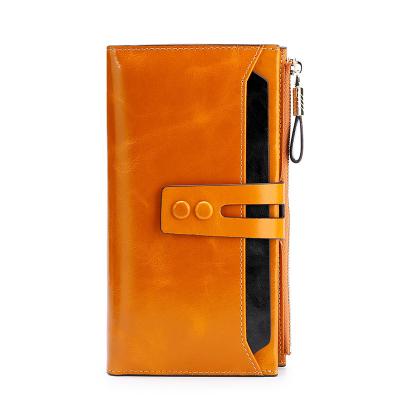 China Genuine Leather ODM 1.5cm Personalized Zipper Wallet for sale