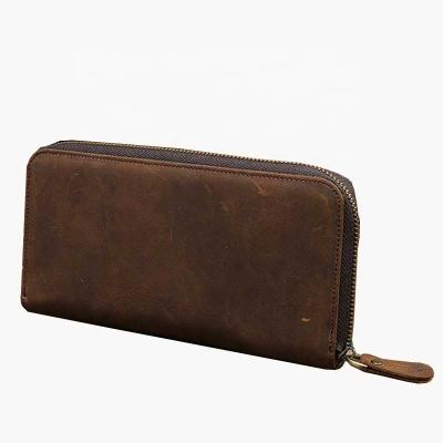 China Vintage Genuine Leather 10cm Zipper Change Purse for sale