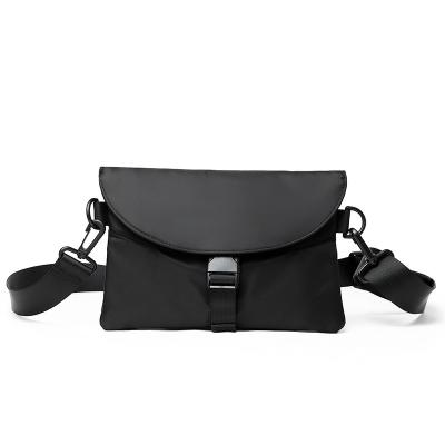 China Crossbody Nylon Messenger Bags Black Shoulder With Wide Straps for sale