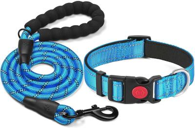 China Reflective Dog Walking Collars , Nylon Braided Rope Chain Dog Harness for sale