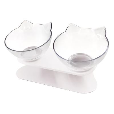 Chine Protégez la cuvette de double de Cat Bowl Non Slip Transparent de cou pour protéger l'épine cervicale à vendre