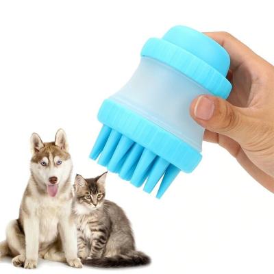 Chine Le massage parfumé de Bath de silicone d'animal familier de cadeau de Noël balayent la brosse de nettoyage de chien de stockage de liquide de Bath de shampooing à vendre