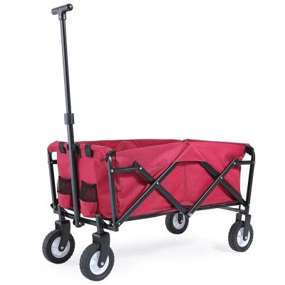 China Easy Folding Customized Outdoor Workshop 4-wheeled Foldable Wagon Hand Carts Trolley High Duty Fold Camping Wagon Carts for sale