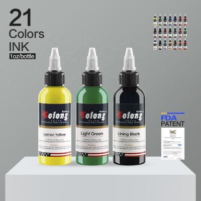 China 30ml 21 Colors Professional Tattoo Ink For Body Art Natural Plant Pigment Permanent Microblading Beauty Supplies for sale