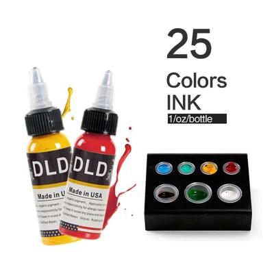 China DLD 15ml/Bottle 25 Colors Tattoo Ink For Body Art Professional Permanent Micropigmentation Pigment Tattoo Ink Set Supplies for sale