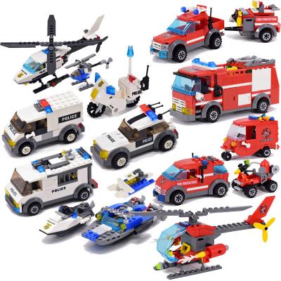 Китай New City Police Patrol Car Model Figure Blocks Educational Construction Building Bricks Toys For Children Christmas Gift продается