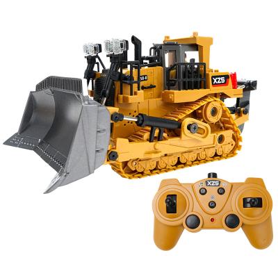 China 1:24 9CH Multifunctional RC Bulldozer Crawler Type Alloy/Plastic Shovel Engineering Forklift Heavy Excavator toy gifts for kids for sale