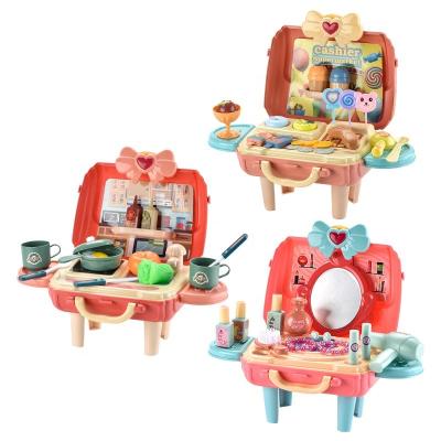 China Funny Pretend Play children table set preschool Cooking Game plastic kitchen toys for girls for sale