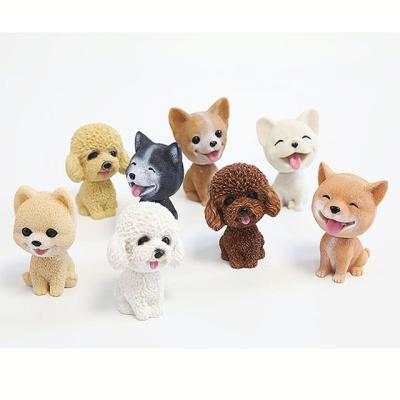 China Europe Customized Dog-breeding Bubble Head Resin Crafts Cute Suit Car Decoration Friends Business Gifts Home Decoration for sale