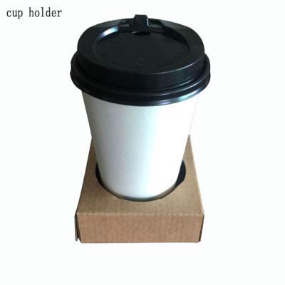 China Disposable Hot Coffee Cup Stand Single-hole Selling Paper Cup Holder Corrugated Biodegradable Recycled Paper Cup Holder for sale