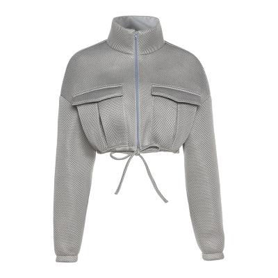 China New Autumn Winter Mesh Thick Warm new design Mesh Jacket Women Turtleneck Zip 2022 anti-shrink up coats for sale