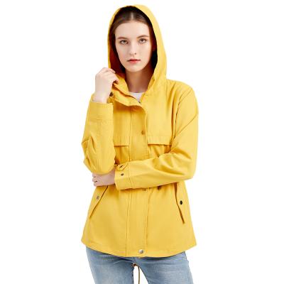 China Wholesale Women's Ditch Coats Solid Color Ladies Breathable Jacket For Autumn Plus Size Women Slim Raincoat For Outdoor for sale