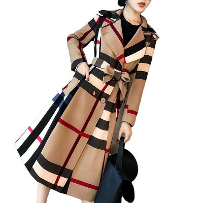 China 2022 Wholesale Price Anti-wrinkle Autumn Lady Office Long Trench Coat Wool Coat Elegant For Women for sale