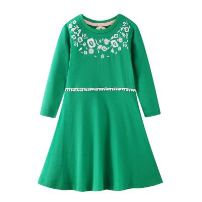 China Autumn Winter Washable Children's Long Sleeve Embroidered Kids Cotton Dress for sale