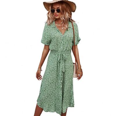 China New Arrival Summer and Autumn Women's Half Sleeve Holiday Anti-Static Style Printed Casual Outfits for sale