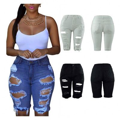 China Latest Design Fashion Slim Fit Denim Destroyed Feminine Women Bermuda Breathable Shorts Jeans Pants For Women for sale