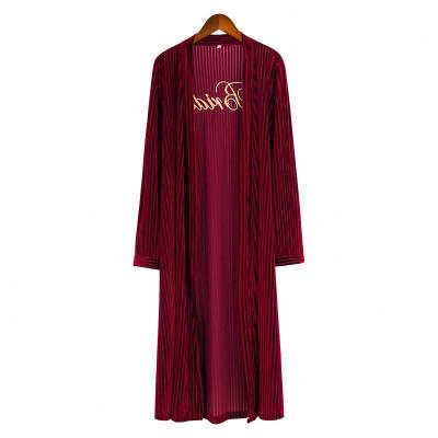 China Ladies Velor QUICK DRY Cardigan Embroidered Nightgowns for sale