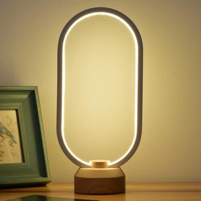 China Kiss Modern Fashion USB Desk Lamp Bedroom Bedside Night Light Color Changing Dimmable Led Table Lamp for sale