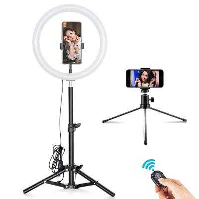 China 12 Inch Visual Shooting Desktop LED Ring Light Portable USB Ring Lamp Dimmable Circular Light with Phone Holder Tripod for Selfie Photography for sale