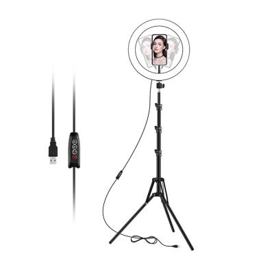 China Video Shooting 10 Inch Ring Light with Phone Tripod Stand and USB Holder Powered Circle Light for Phone Selfie Photo Video Recording for sale