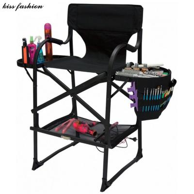 China Traditional makeup artist chair with 28 inch seat height and carry bag, professional salon chair, head rest makeup chair for studio with case for sale