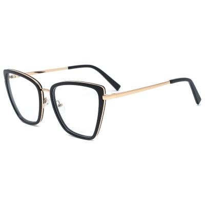 China European American eyeglass fashion acetate+metal optical frame glasses most popular optical frame fashion glasses for sale