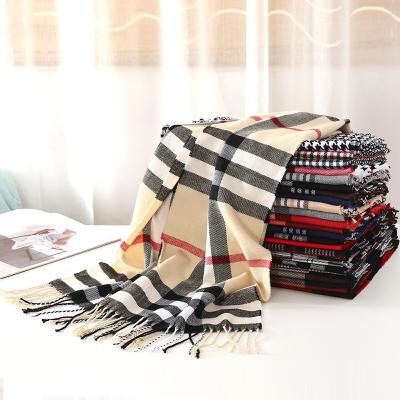 China Cozy Classic Timeless Luxury Custom Soft Warm And Winter Plaid Long Scarf for sale