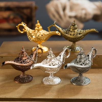 China Other Home Decor Ornaments Creative Design Luxury Metal Opens Halloween Aroma Burner Cavity Wish Lamp for sale