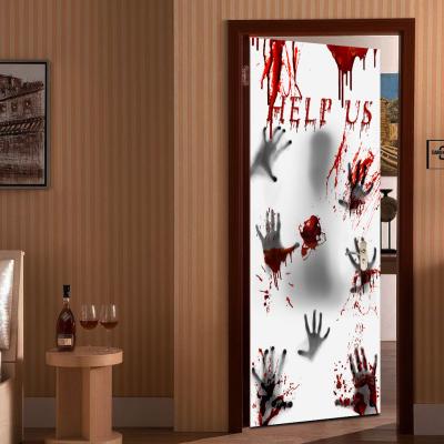 China Latest WALL STICKER Design 3d PVC Wall Stickers Home Decoration Halloween Curtain Door Stickers for sale