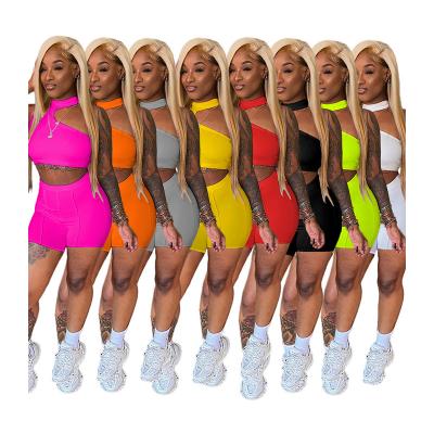 China Wholesale QUICK DRY sleeveless ladies sportswear woman summer sexy set 2 pieces outfits women's short pants two piece set for sale