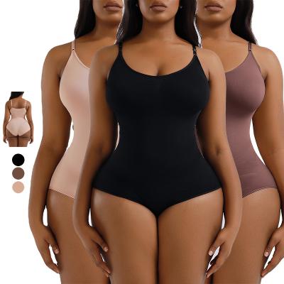 China Lady Tummy Control Compression Body Shaper Jumpsuit Breathable Waisted Seamless Thong Shapewear Top For Women for sale