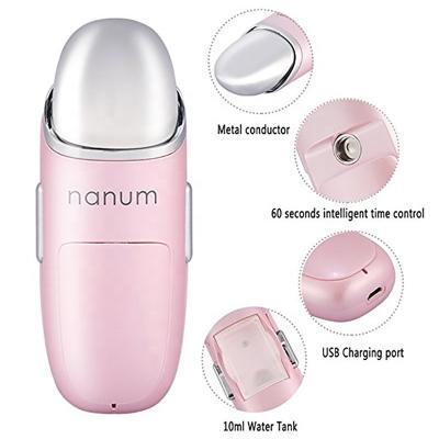 China DEEP CLEANSING Micro Current Facial Massager Cleansing Nano Mist Water Jet Massage Gun Device for sale