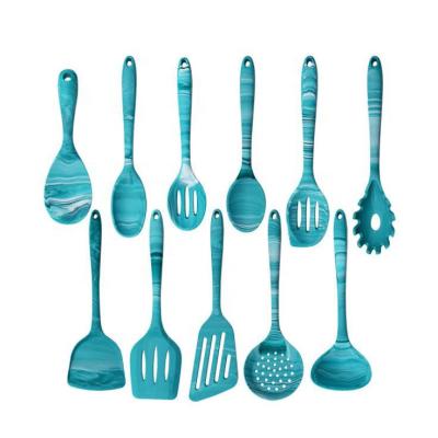 China Sustainable Heat Resistant Silicone Cooking Utensils Set , Cookware Set With Copper Plated Handle for sale