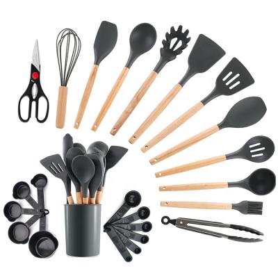 China Viable Hot Sale 24Pcs Cooking Silicone Utensils Set, Kitchen Instruments Tool Kit Wholesaler for sale