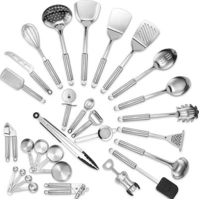 China Sustainable 29Pcs Kitchen Utensils Set, Kitchen Accessories Tool Kit With Bottle Opener And Garlic Press for sale