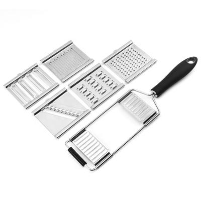 China New style stainless steel 5 in 1 fruit and vegetable grater, potato carrot cheese slicer cutter wholesaler for sale