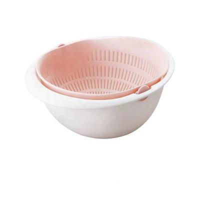 China Viable the drain basket can be rotated, the kitchen washes vegetables and fruits, double-layer circular for sale