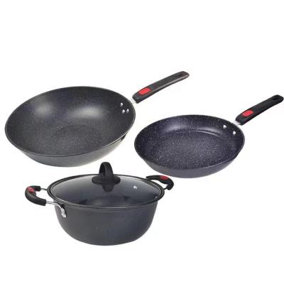 China Viable Medical Stone Pan Cookware Set Special For Non-Stick Kitchen for sale