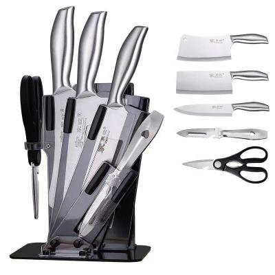 China Super Sharp Knife 6Piece Chef Knife Stainless Steel Block Workable Kitchen Knife Set With Acrylic Holder for sale